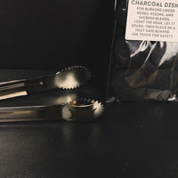 Charcoal Disks + Triple Moon Ritual Tongs Set