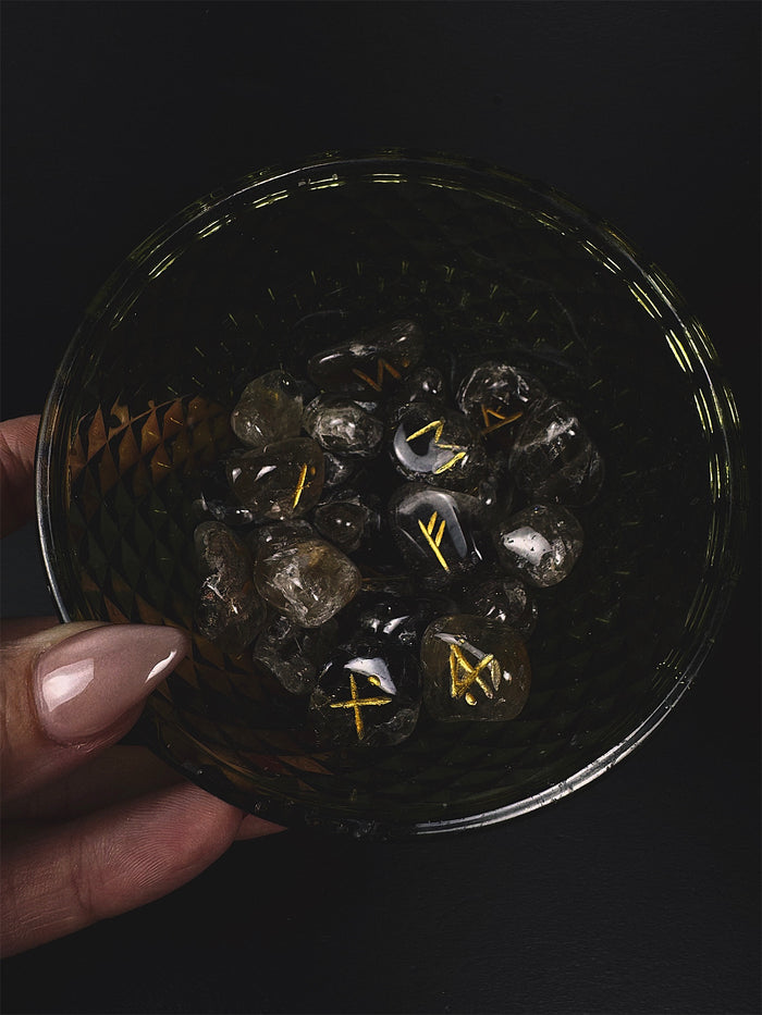 Smoky Quartz & Lapis Lazuli Rune Sets
