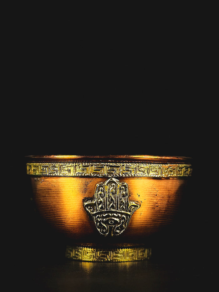 Triple Moon Pentacle Copper Offering Bowl