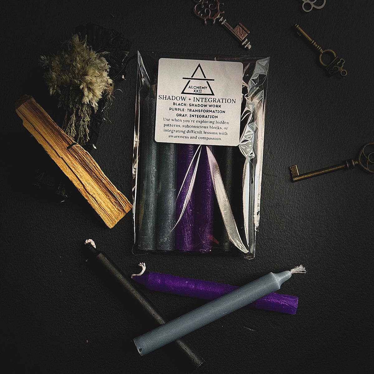 Shadow + Integration Ritual Pack (6 Candles)