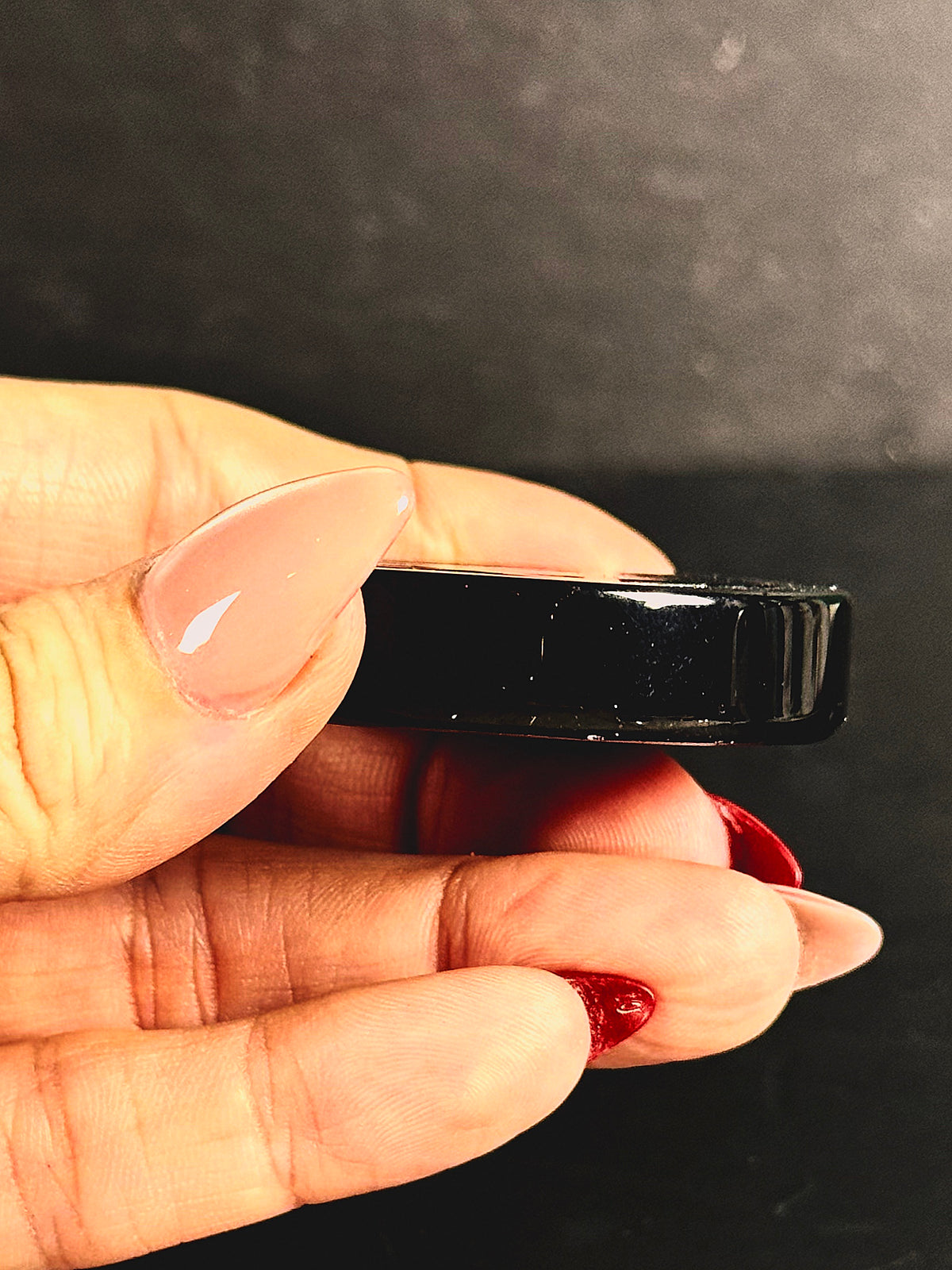 Silver Sheen Obsidian Pentacle Carving