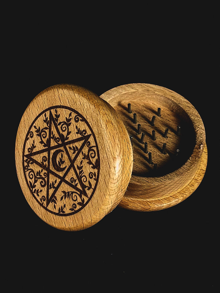 Pentacle Wooden Herb Grinder