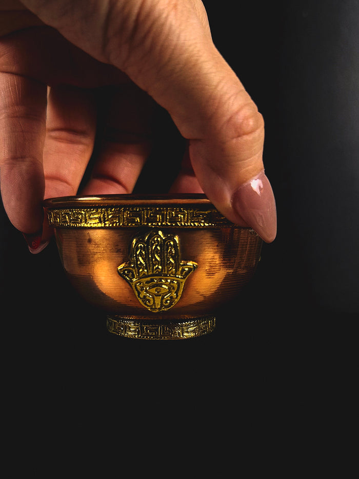 Triple Moon Pentacle Copper Offering Bowl