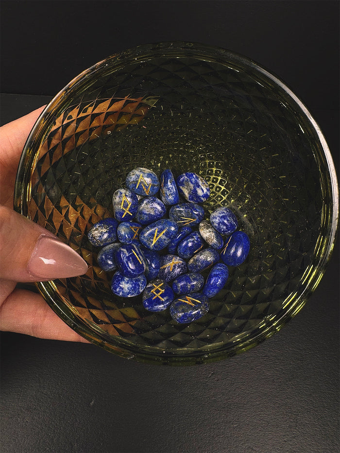 Smoky Quartz & Lapis Lazuli Rune Sets