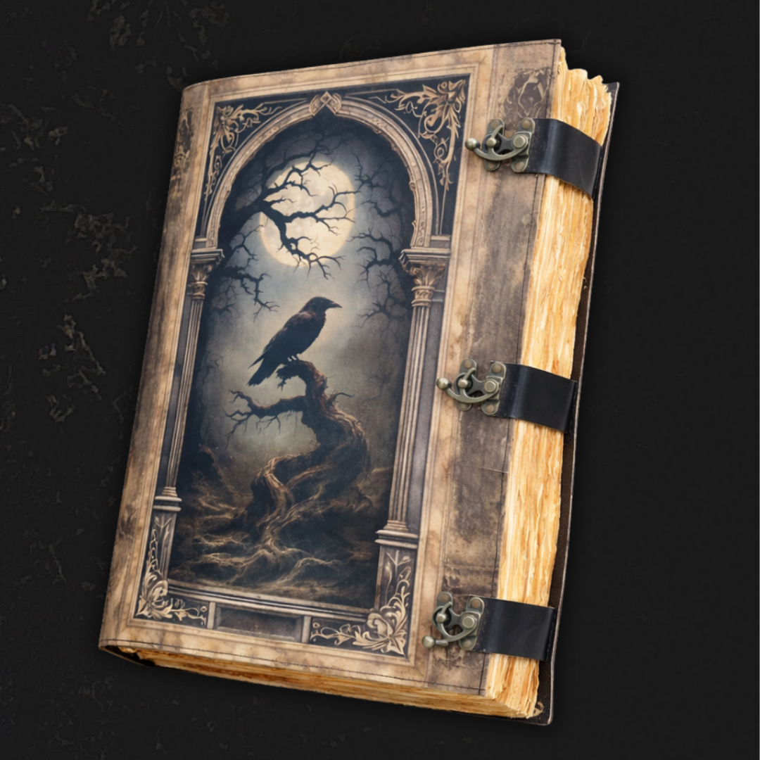 Raven Moon Grand Grimoire | Genuine Leather Ritual Book