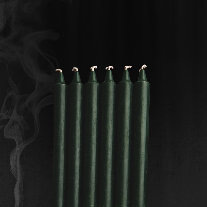 Green Ritual Candle Pack – Prosperity + Growth (6 Candles)